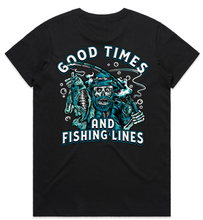 Load image into Gallery viewer, Good Times And Fishing Lines- Ladies Tee
